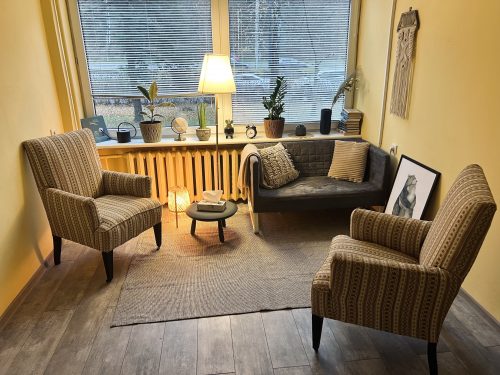 Psichologo kabinetas Vilniuje – jauki aplinka konsultacijoms su psichologe Greta Uržaite.